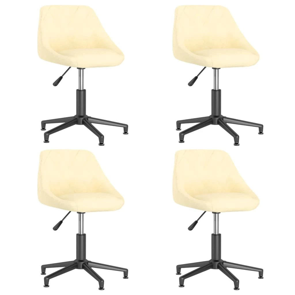 Null VidaXL Esszimmerstühle 4 Stk. Drehbar Creme Samt – Bild 4