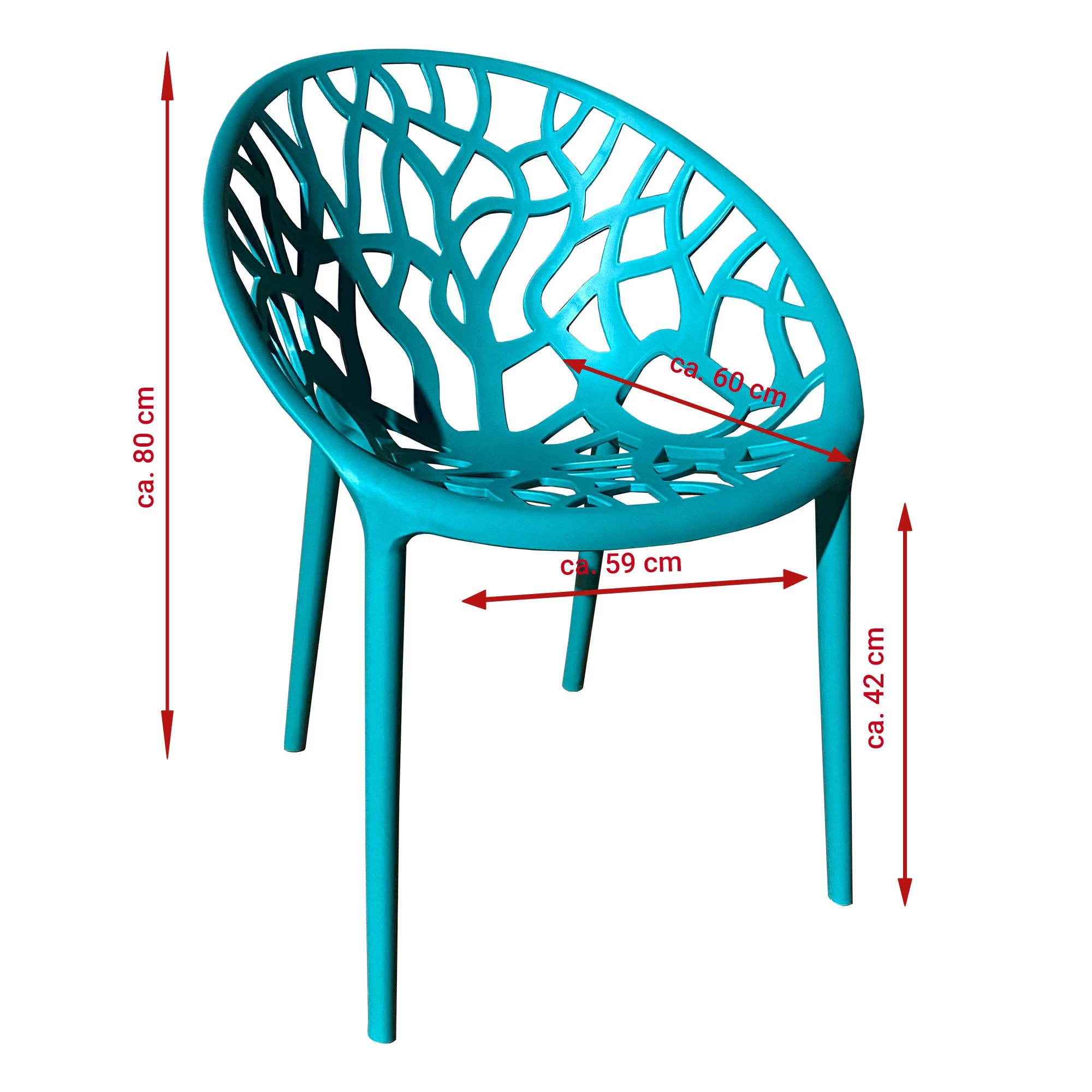 Null Gartenstuhl Kunststoff Stapelstuhl Bistrostuhl Küchenstuhl Stuhl Stapelbar 1 St. Blau – Bild 6