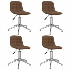 Null VidaXL Esszimmerstühle 4 Stk. Drehbar Braun Stoff