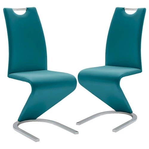 Null Raburg 2er-Set Esszimmerstuhl AMADO In GRAU, Kunstleder, Gestell CHROME – Bild 4