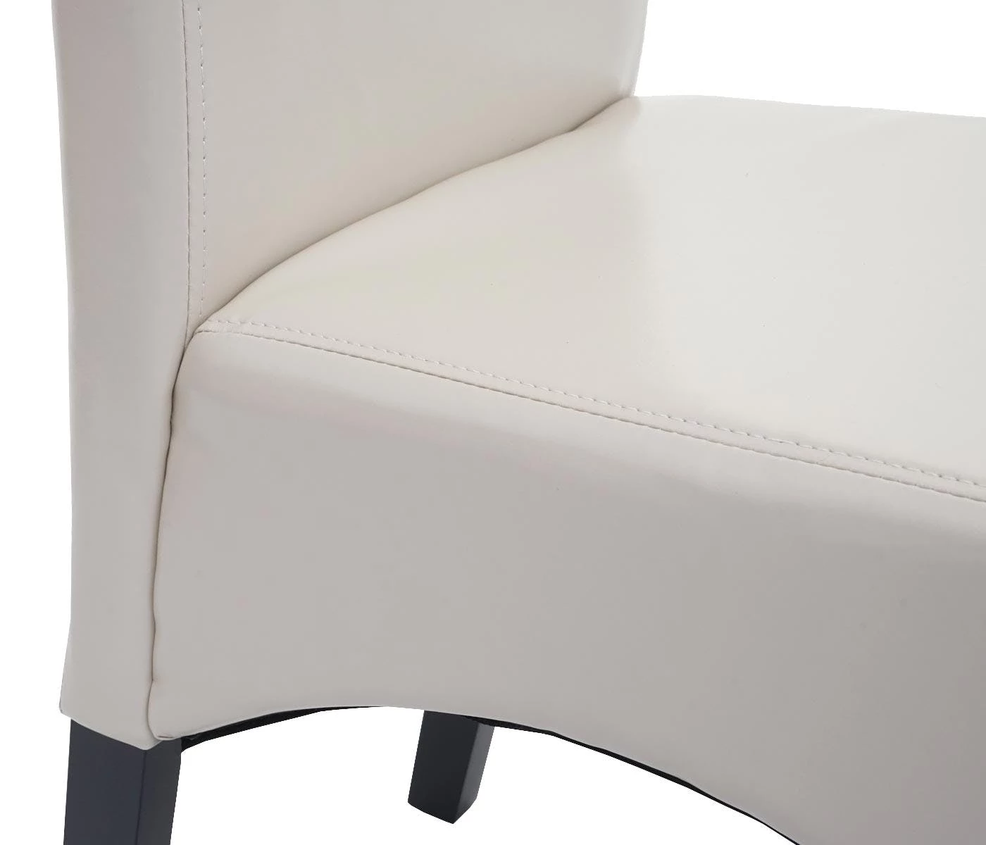 Null Esszimmerstuhl Latina, Küchenstuhl Stuhl, Leder ~ Creme, Dunkle Beine – Bild 7