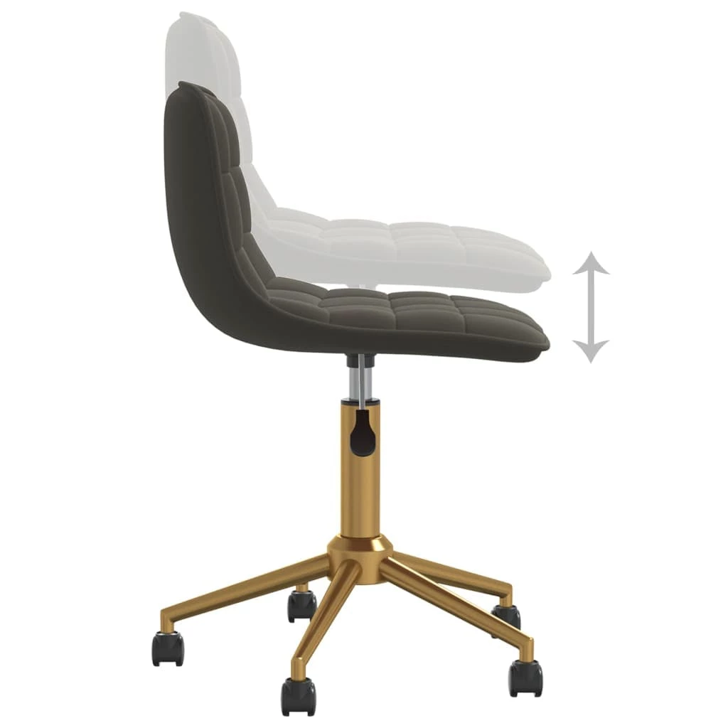 Null VidaXL Drehbare Esszimmerstühle 6 Stk. Dunkelgrau Samt – Bild 6