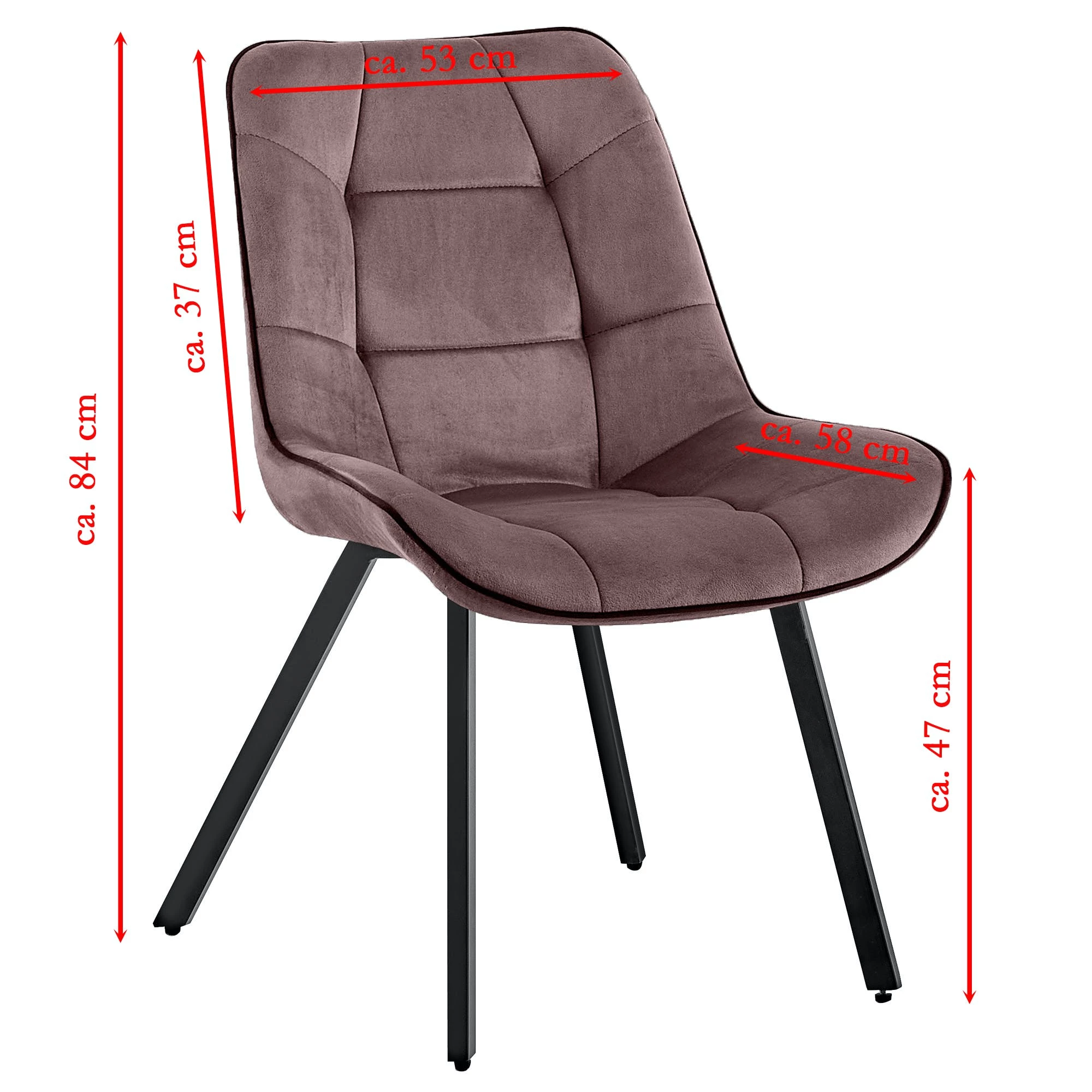 Null Samtstühle Stoffstühle Polsterstuhl Esszimmerstühle Küchenstühle Aus Samt Metallbeine 2 St. Dustrosa – Bild 5